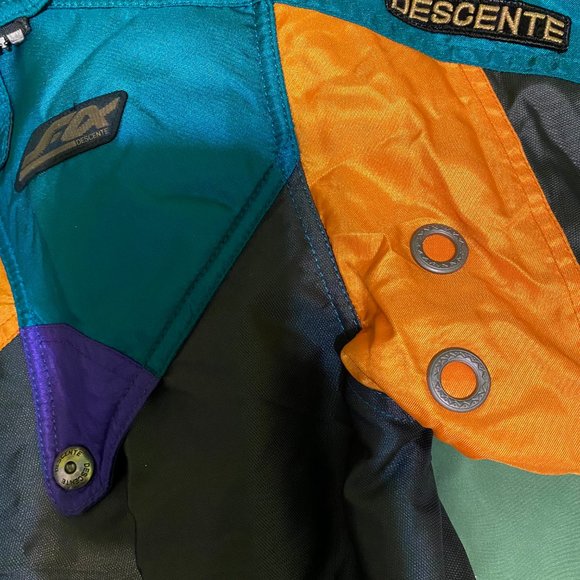 Vintage Descente Ski Jacket Coat Mens Size Large Teil Black Purple & Orange - Picture 3 of 11